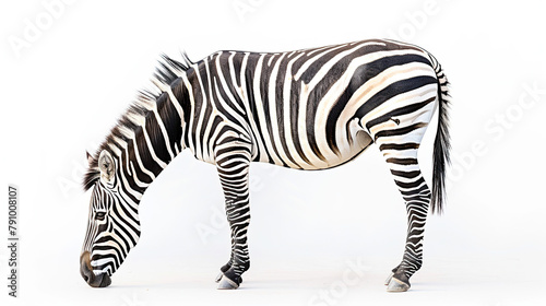 Zebra on white background