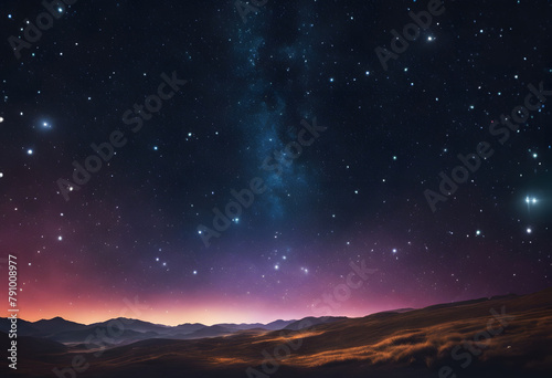 Galactic Dusk: Milky Way Arc Over Desert Mountains at Night