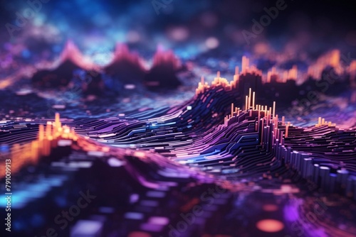 Abstract Data Flow Symphony Background, Technology Wallpaper, Flowing Binary Codes, Abstract Particle Data Landscape, Flowing Data Horizons Abstract Wallpaper, Binary Hills, AI Generative