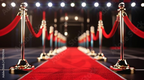 Glamorous Red Carpet Event at Night. Generative ai