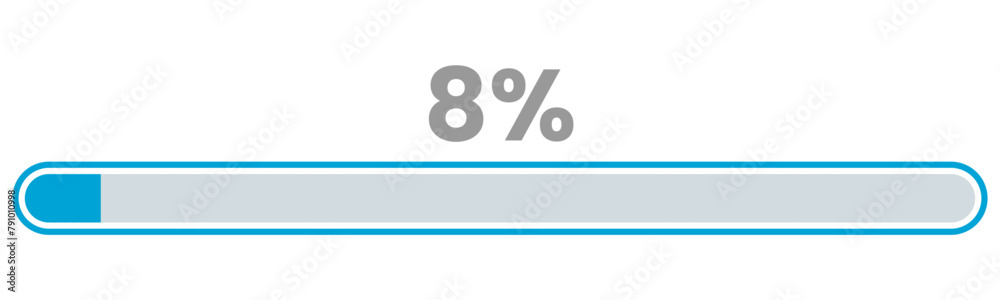 8% Loading. 8% progress bar Infographics vector, 8 Percentage ready to use for web design ux-ui 8% Loading. 8% progress bar Infographics vector, 8 Percentage ready to use for web design ux-ui