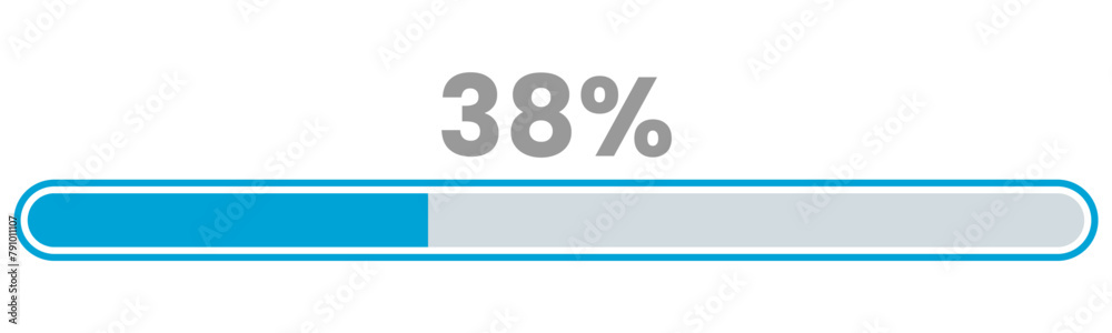 38% Loading. 38% progress bar Infographics vector, 38 Percentage ready to use for web design ux-ui