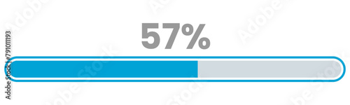 57% Loading. 57% progress bar Infographics vector, 57 Percentage ready to use for web design ux-ui