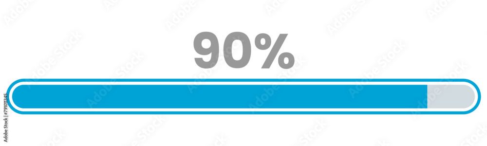 90% Loading. 90% progress bar Infographics vector, 90 Percentage ready to use for web design ux-ui 90% Loading. 90% progress bar Infographics vector, 90 Percentage ready to use for web design ux-ui