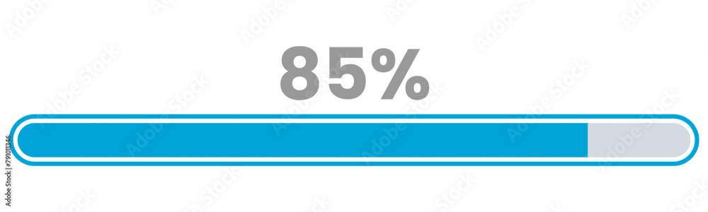 85% Loading. 85% progress bar Infographics vector, 85 Percentage ready to use for web design ux-ui 85% Loading. 85% progress bar Infographics vector, 85 Percentage ready to use for web design ux-ui