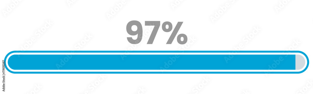 97% Loading. 97% progress bar Infographics vector, 97 Percentage ready to use for web design ux-ui 97% Loading. 97% progress bar Infographics vector, 97 Percentage ready to use for web design ux-ui