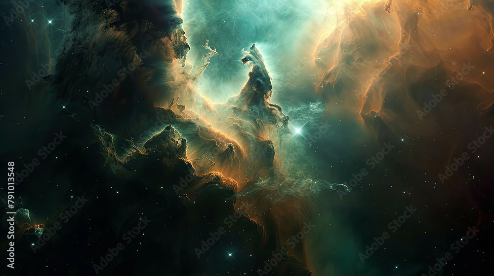 Obraz premium Enigmatic Cosmos Dark Nebula Cinematic Beauty