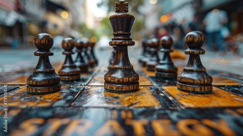 Intense Battle of Minds: Chessboard Close-Up