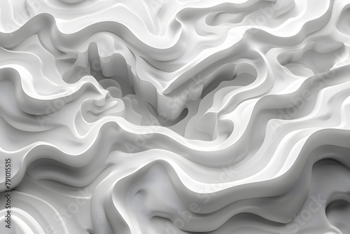 Close Up of White Surface With Wavy Lines. Generative AI