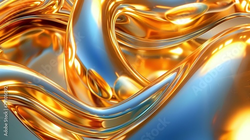 Glossy Gold Forms: Modern Design Aesthetic