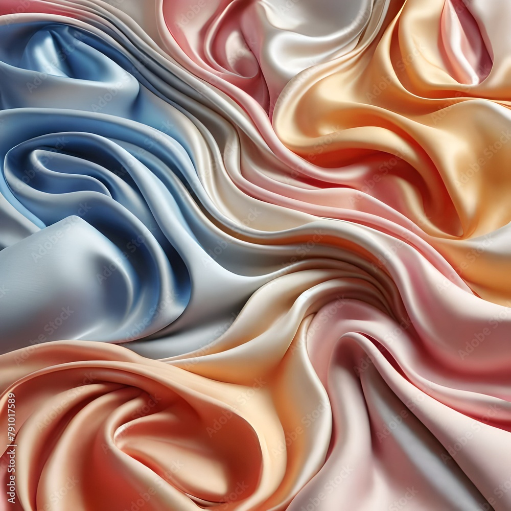 Coloured silk fabric texture