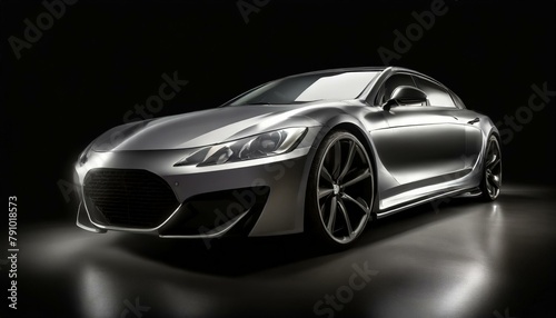 Masterpiece of Design: Sporty Luxury Car Against Dark Backdrop