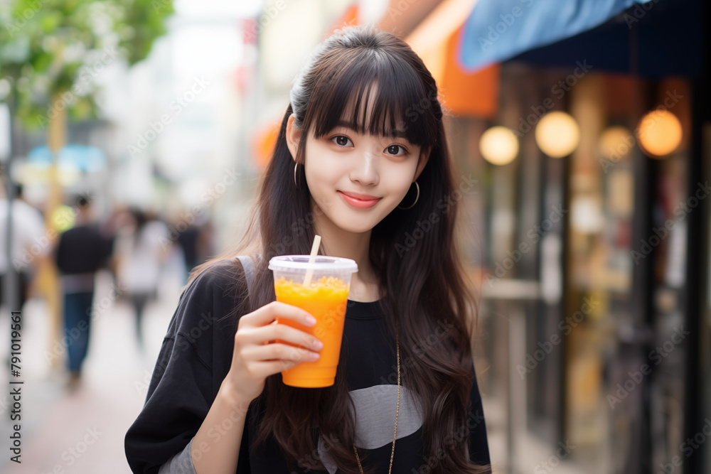 Teen pretty Japanese girl at outdoors Teen pretty Japanese girl at outdoors