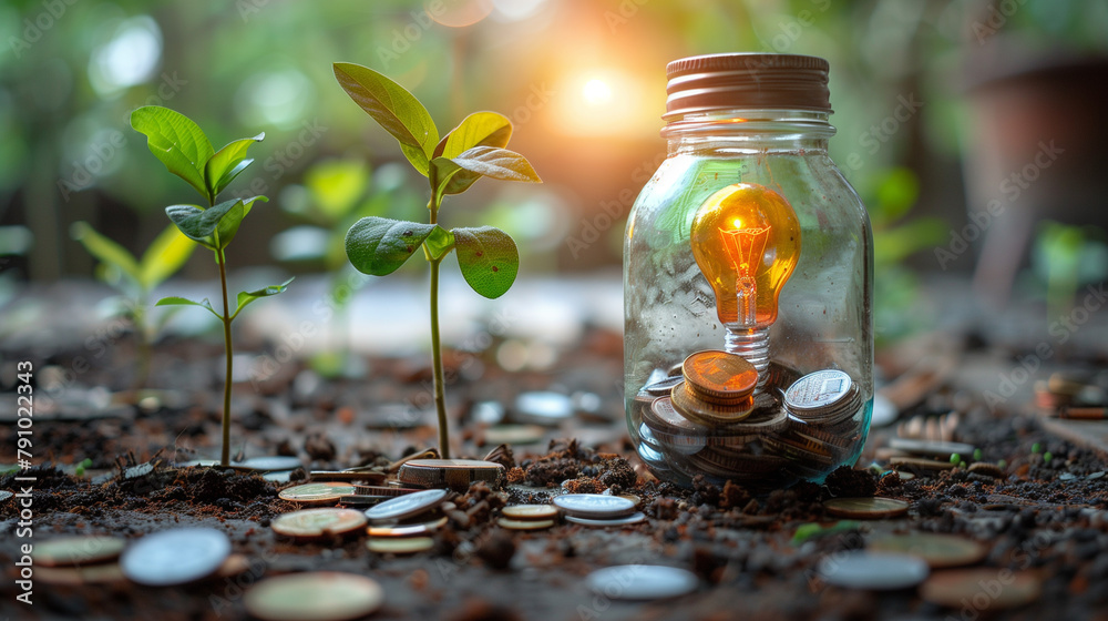 Bright idea for business growth. Bright idea for business growth.