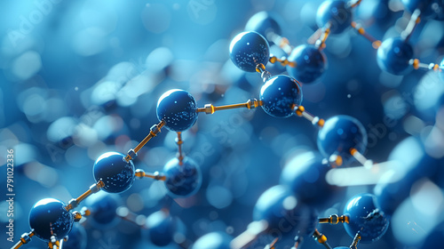Abstract science background with atoms and molecules, illustration of molecular structure for backdrop.