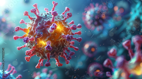 A vivid representation of immunotherapy, medical approach that leverages the body's immune system to fight diseases. Intersection of science and the body's innate healing power.