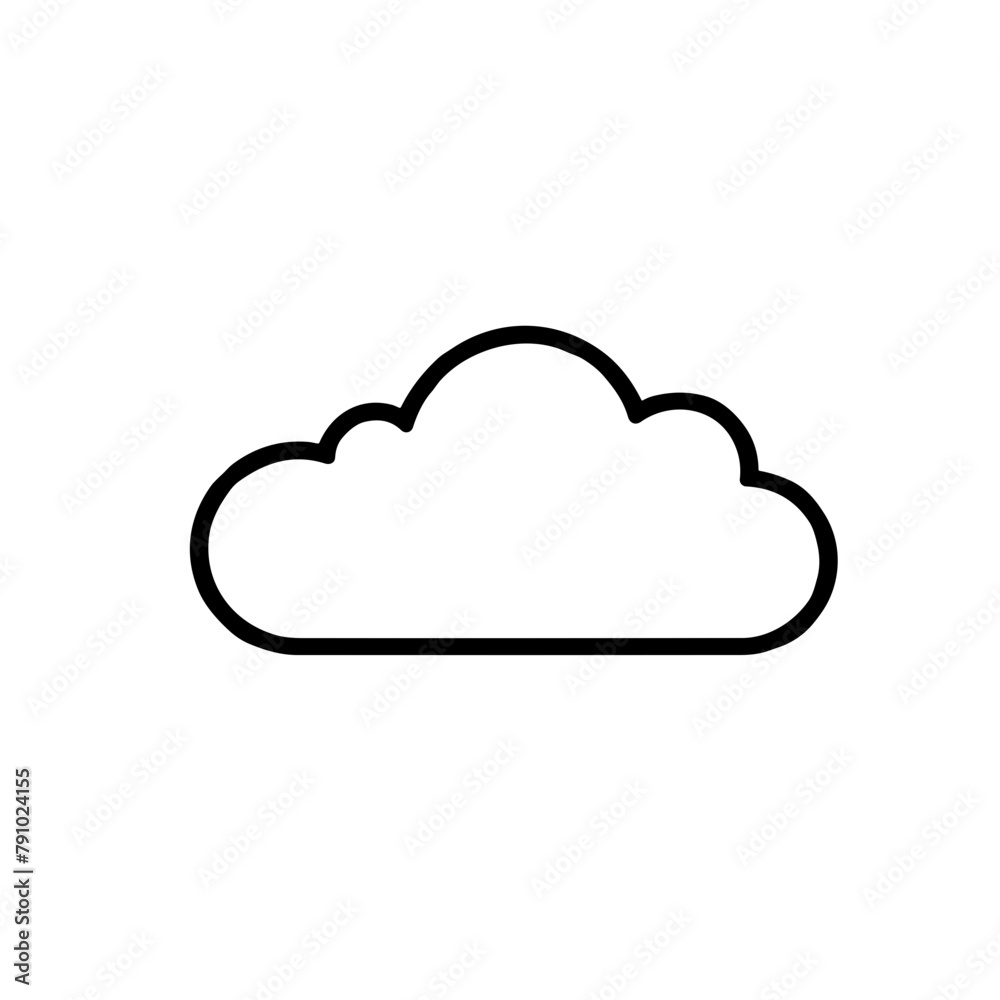 Cloud Icon, Simple Black Outline, Weather Illustration Cloud Icon, Simple Black Outline, Weather Illustration