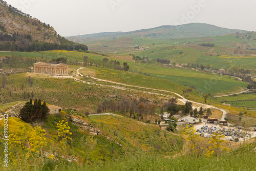 view to the temple of Segesta in Sicily