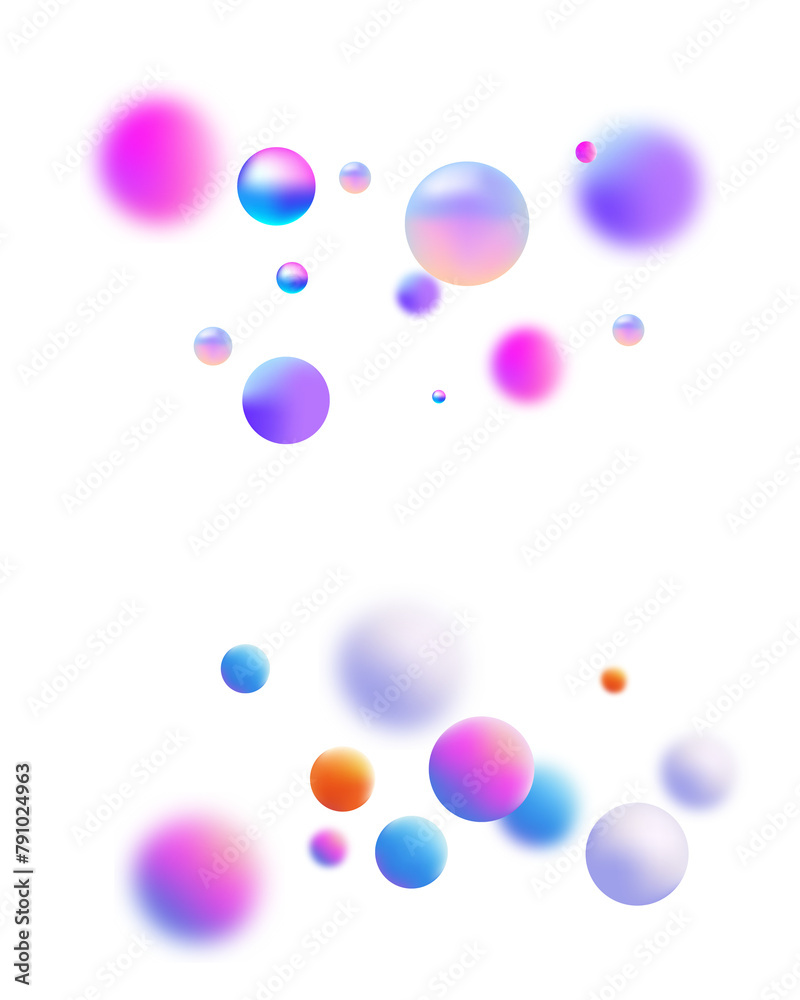 background with bubbles, Flying golden balls, eggs, and coins in a white background, victors.