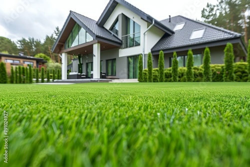 Wallpaper Mural Green field grass lawn beautiful garden summer sunlight nature beauty yard cottage outdoors trees spring field relaxation flowers blooming fresh leaves Torontodigital.ca