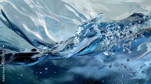 Capturing the Elegance of Water's Motion in Cool Tones