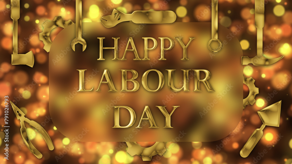 celebrating international labour day on first may animation with greetings