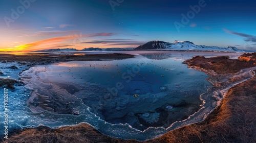 Tranquil Evening at the Icelandic Salt Lake