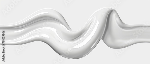   A white wave hovers in this graphic art work, defying gravity with its liquid form photo