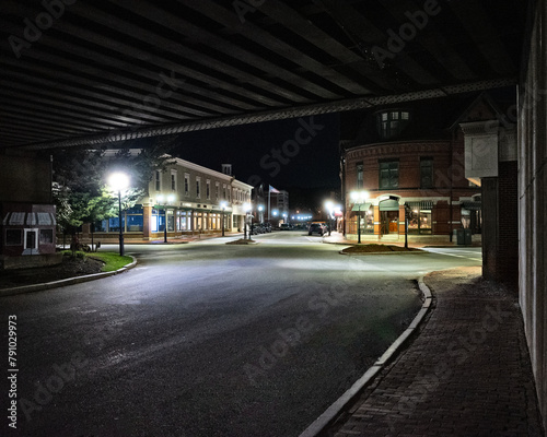 Night shot of historic Winchester MA photo