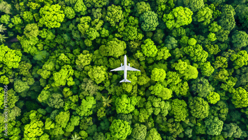 Sustainable aviation fuel concept of flight running on biofuel green energy