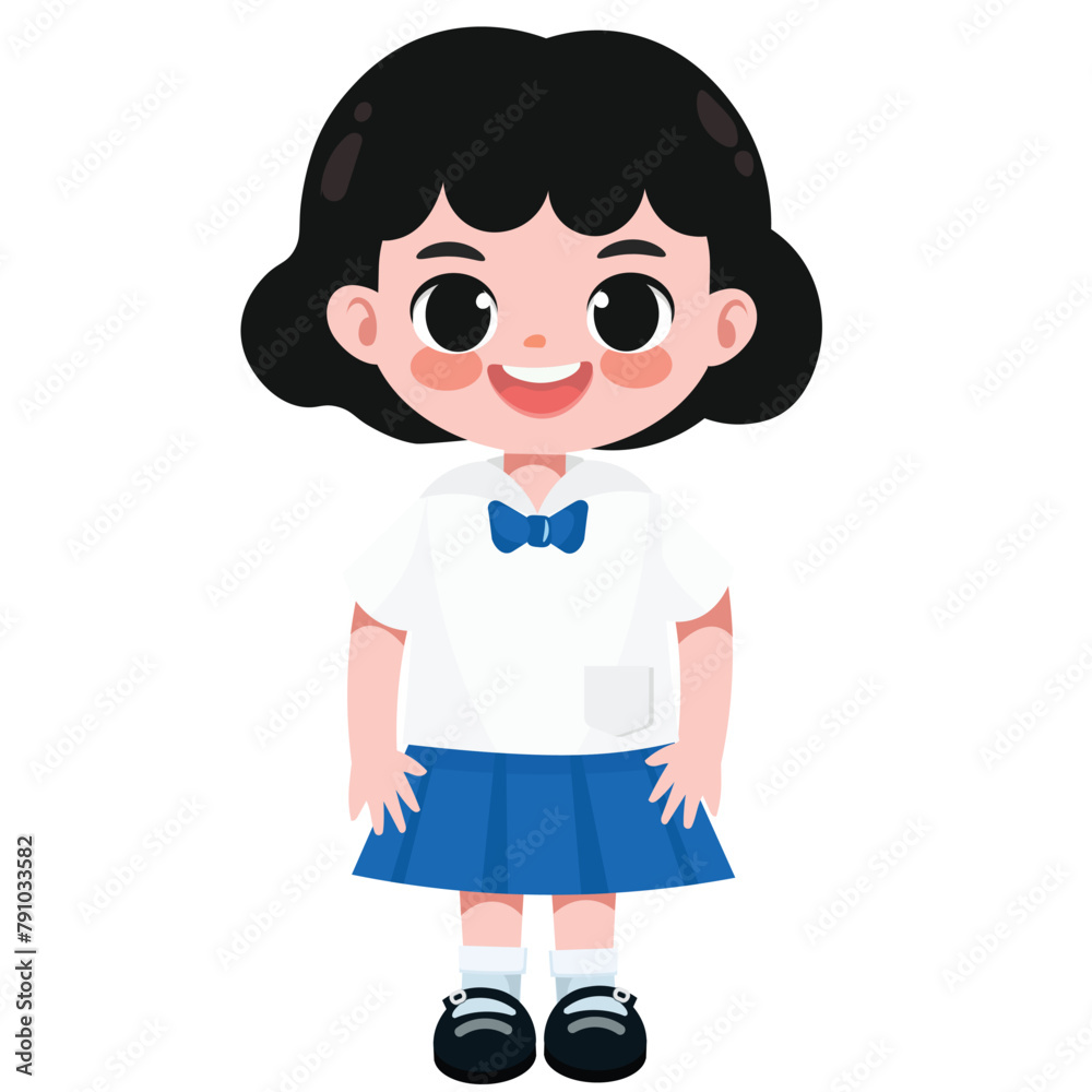 Happy cute Thai student in uniform Happy cute Thai student in uniform