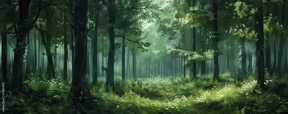 Fototapeta premium An ilustrated magical forest