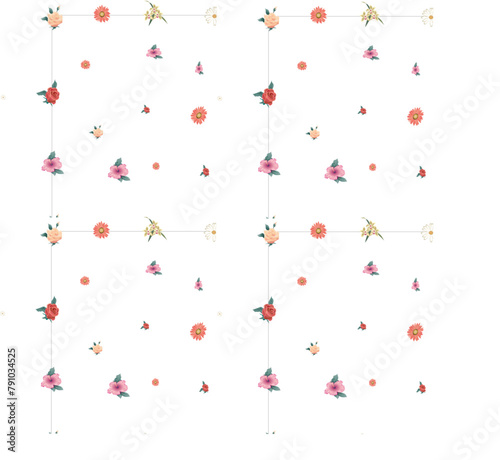 pattern with beautiful flowers colourful flowers colourful wallpaper seamless pattern © FARYAL