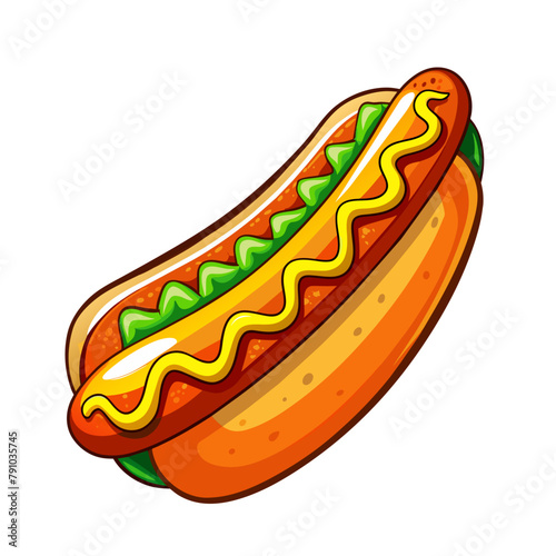 hotdog flat illustration fast food for poster, menus, brochure, web and icon fastfood