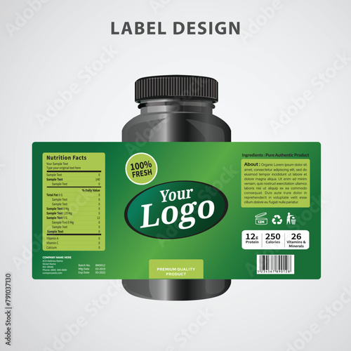 Label design bottle jar food sticker packaging product label.