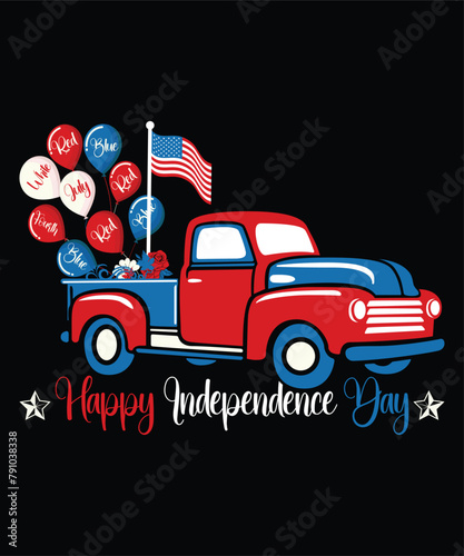 Happy Independence Day  Happy 4th Of July shirt print template typography design for art