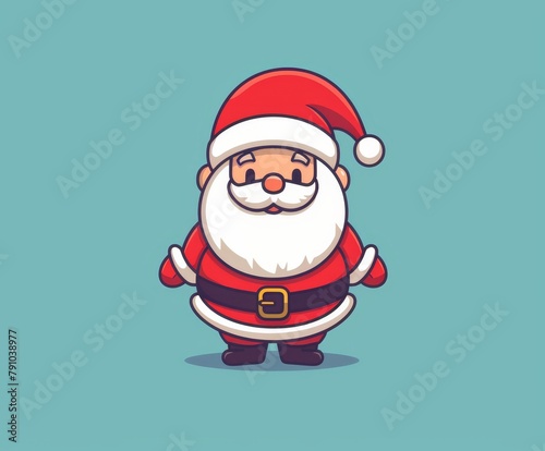 Cute cartoon abstract Santa Claus, Minimalistic funny flat illustration