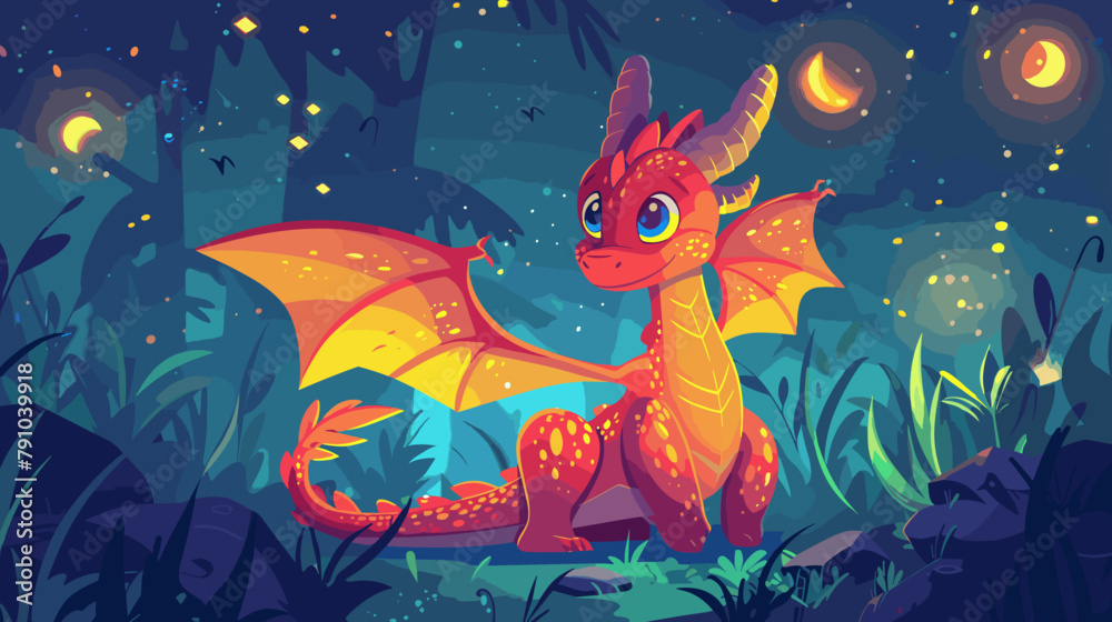 magical cute dragon vector cartoon illustration magical cute dragon vector cartoon illustration