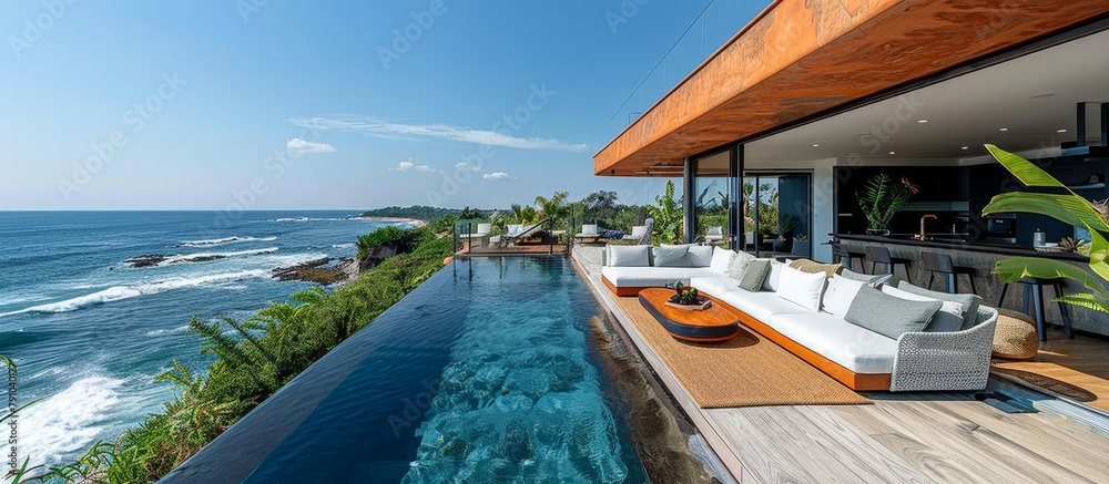 Luxury penthouse with a private rooftop terrace and stunning ocean vistas. 