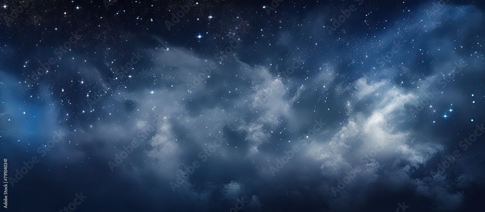 Night sky with stars and clouds