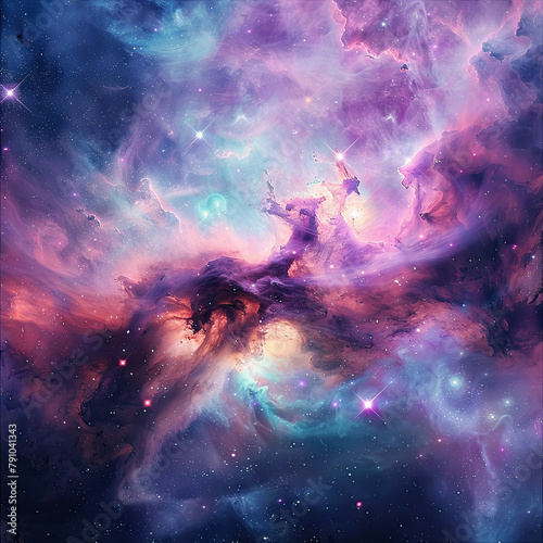 Stardust Veil A Celestial Ballet in the Nebulae © Pixel