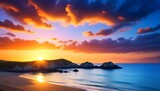 Nature-beauty-shines-in-tranquil-coastal-sunset