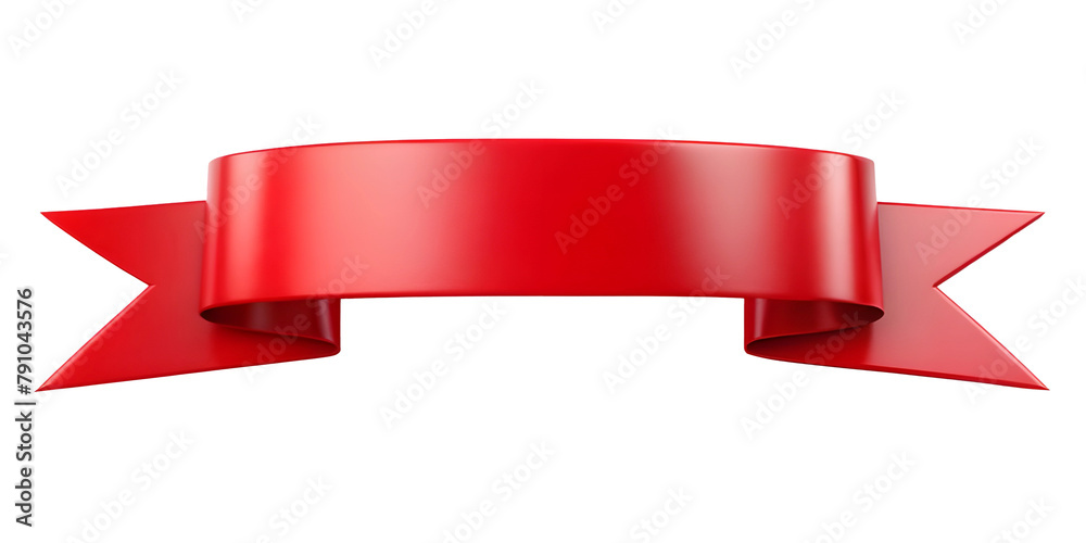 Red Ribbon: 3D Design Element for Title Placement. Transparent background. Red Ribbon: 3D Design Element for Title Placement. Transparent background.