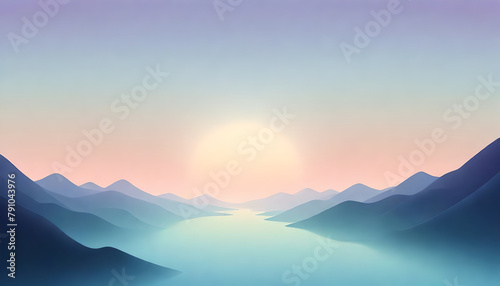 Tranquil gradient backgrounds transporting viewers to a world of calm and serenity with their gentle hues.