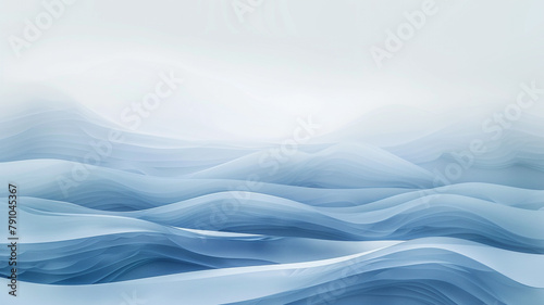 A background of gentle, translucent layers of arctic blue and frost white, creating a minimalist abstract landscape that mirrors the serene beauty of a winter wonderland