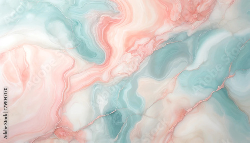 a seamless, continuous marble texture with a pastel sorbet color palette suitable for use as a wallpaper or backgroun, with pastel sorbet colors like soft pink, baby blue, and mint green