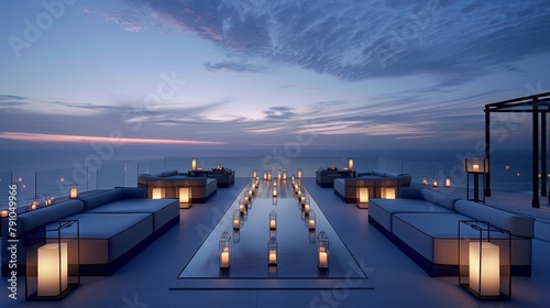 Luxurious serenity  indulge in natural beach relaxation for ultimate aesthetic calm