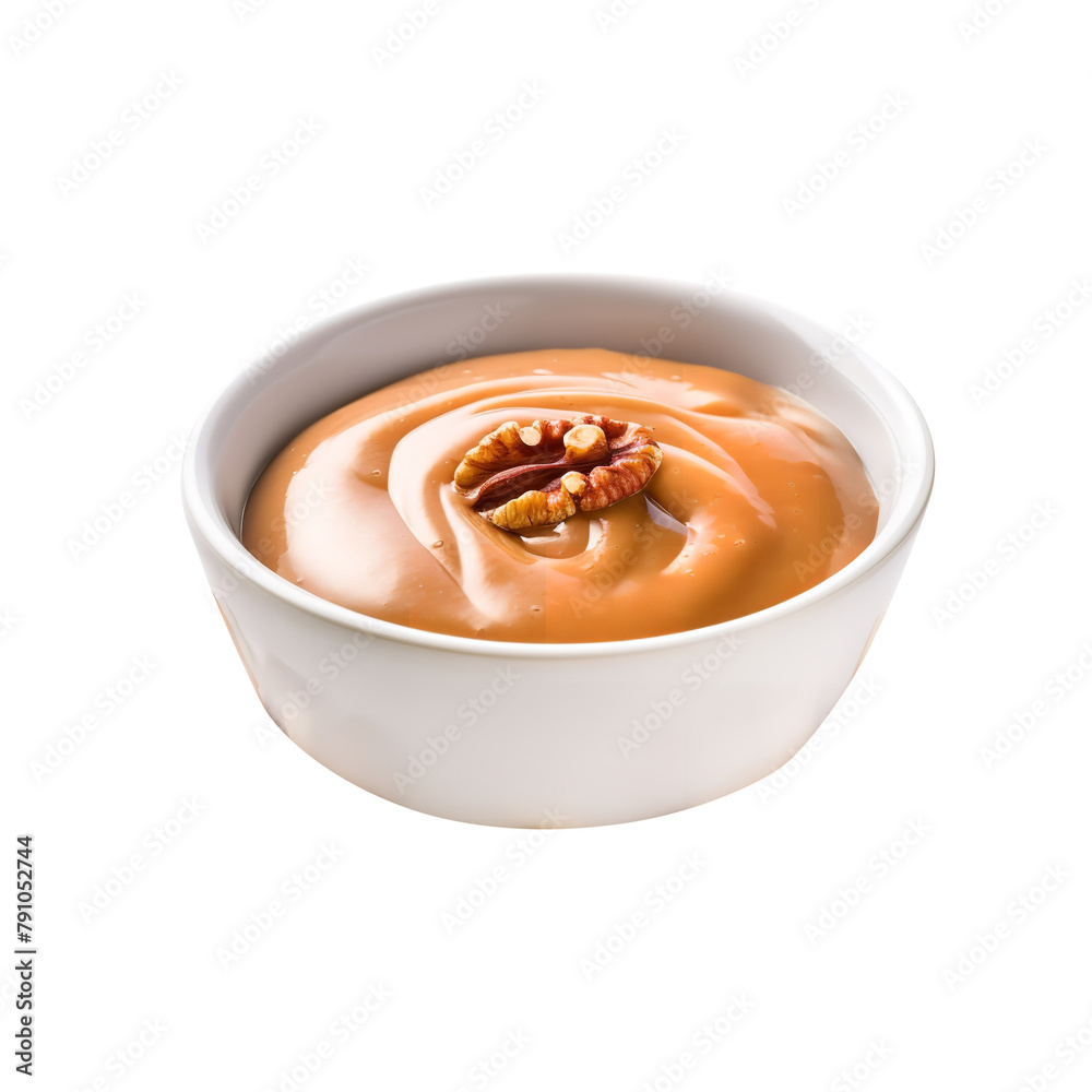 Tasty and Yummy Mixed Nut Sauce isolated on white background 