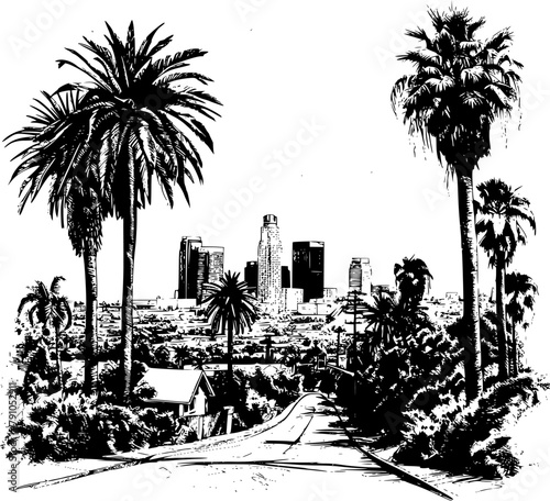 Sketched Los Angeles Skyline, Artistic Impressions