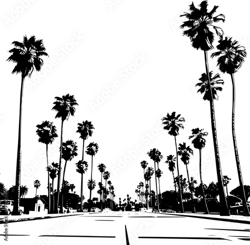 Flat Design Vector Illustration of Los Angeles, Stunning Poster